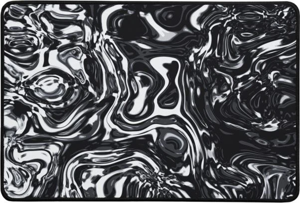 Alfombrilla de escritorio premium, diseño Metal líquido oscuro