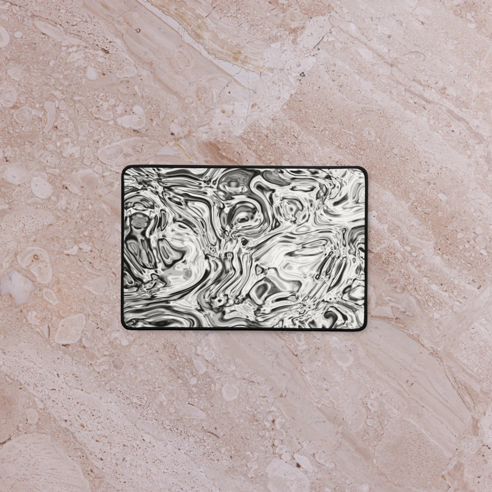 Alfombrilla de escritorio premium, diseño Oro blanco en 46 × 31 cm: ambiente