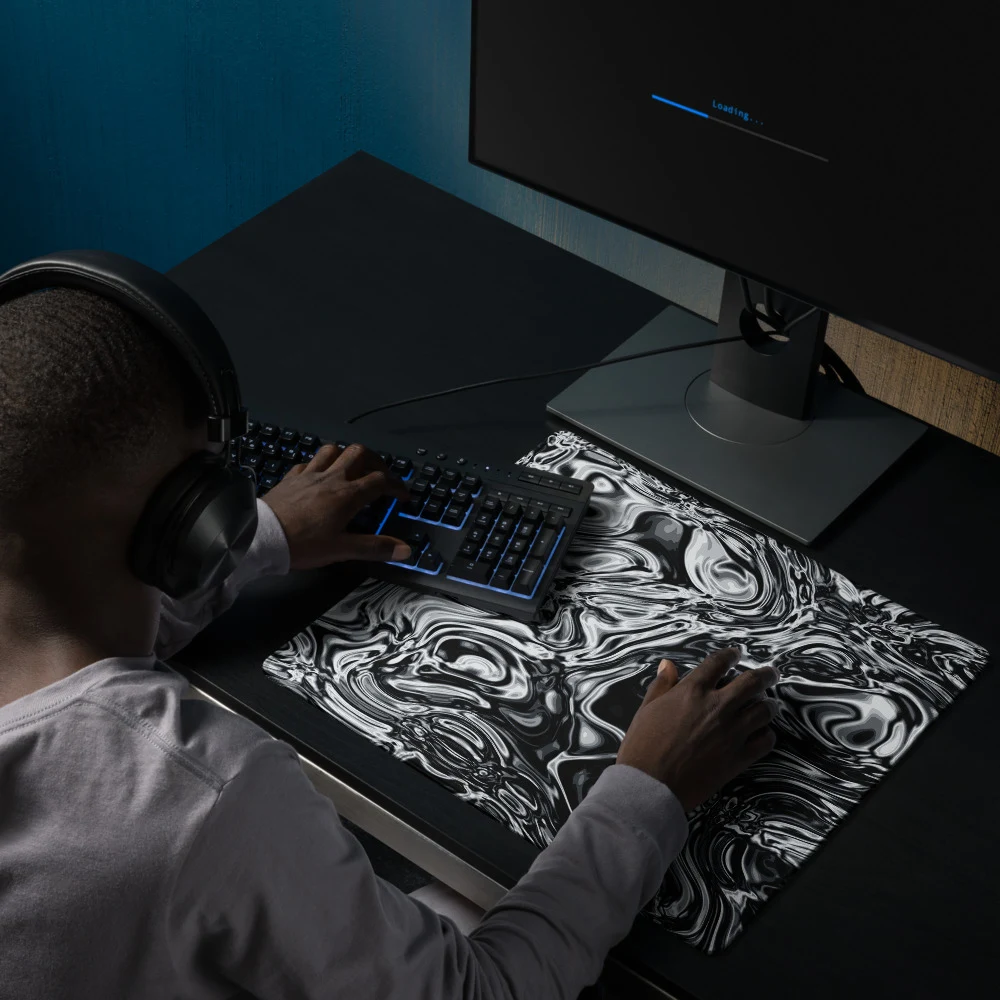 Alfombrilla gaming premium, diseño Damasco en 46 × 41 cm: ambiente