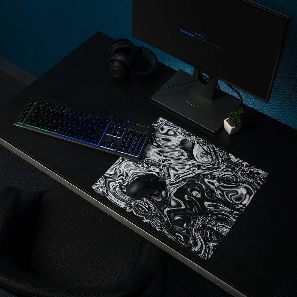 Alfombrilla gaming premium, diseño Damasco en 46 × 41 cm: ambiente