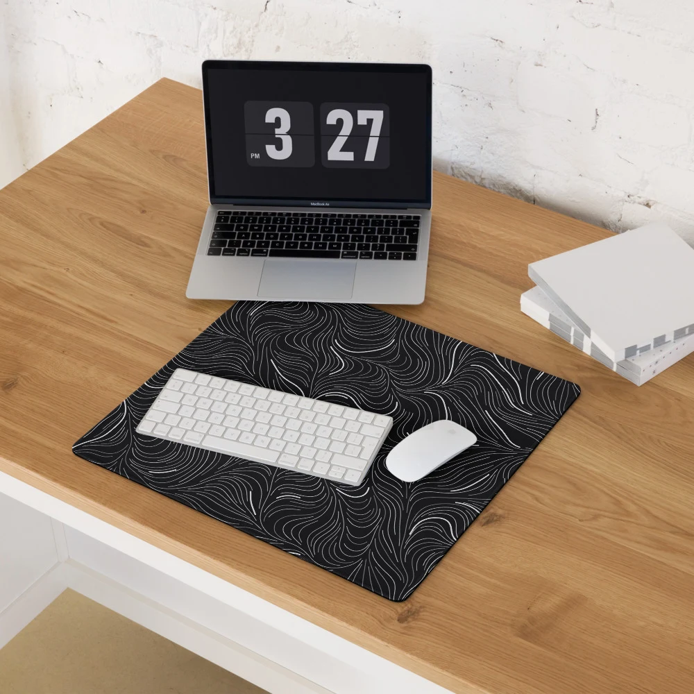 Alfombrilla gaming premium, diseño Flujo en 46 × 41 cm: ambiente
