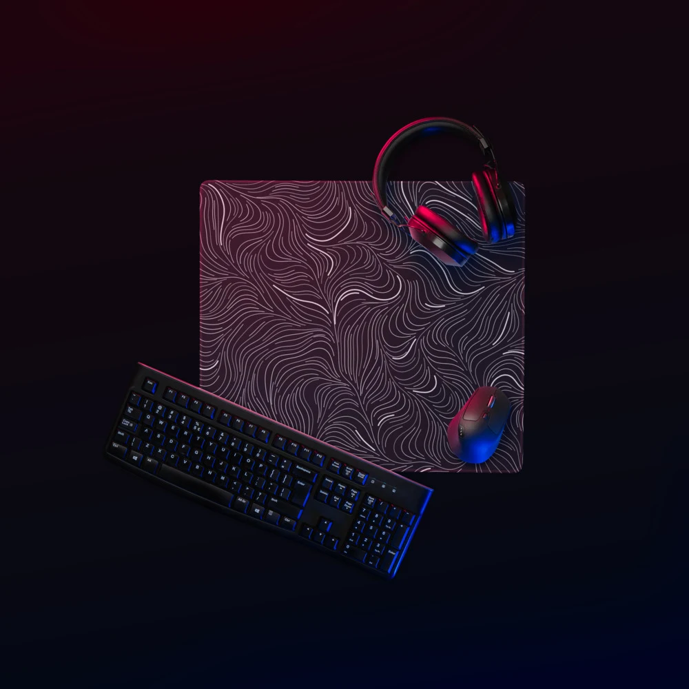Alfombrilla gaming premium, diseño Flujo en 46 × 41 cm: ambiente