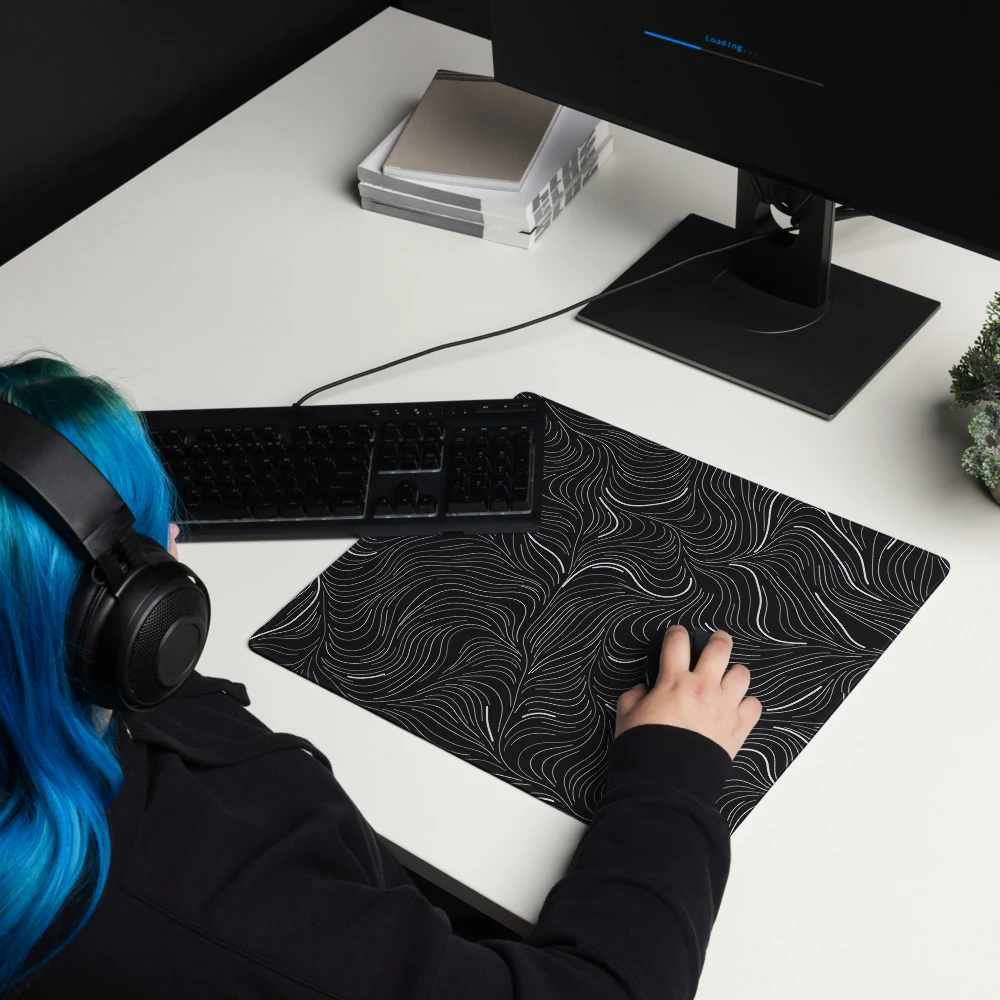 Alfombrilla gaming premium, diseño Flujo en 46 × 41 cm: ambiente
