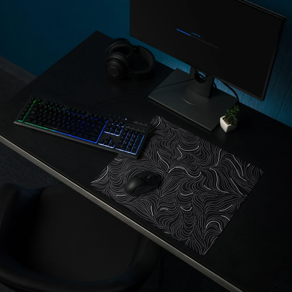 Alfombrilla gaming premium, diseño Flujo en 46 × 41 cm: ambiente