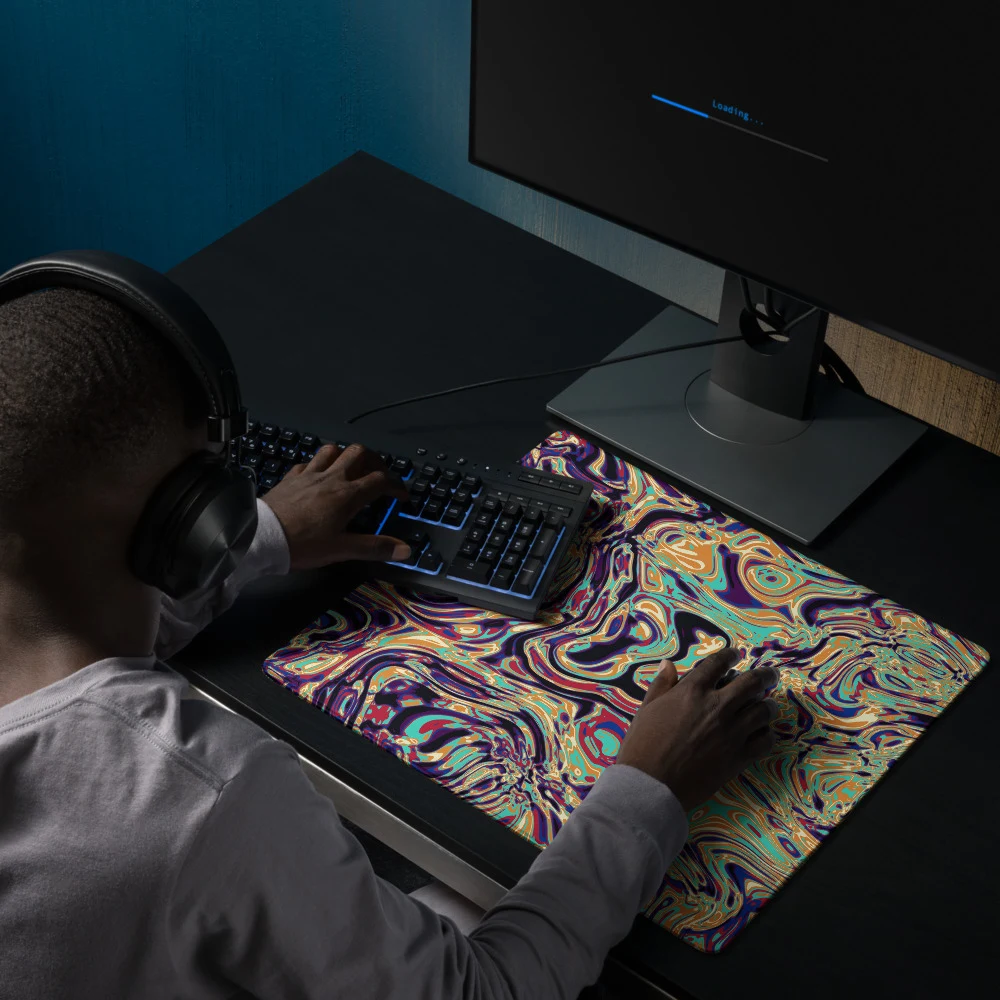 Alfombrilla gaming premium, diseño Gasolina en 46 × 41 cm: ambiente