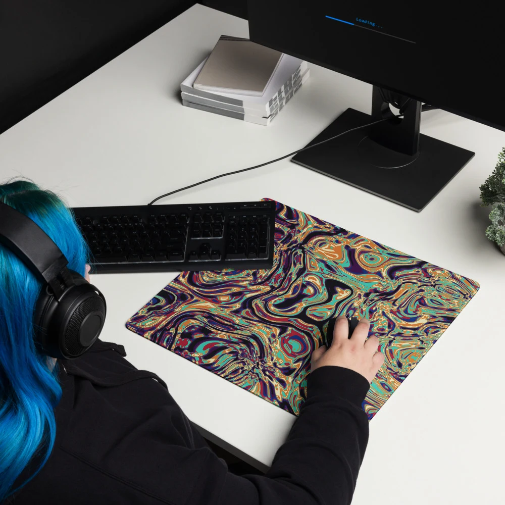 Alfombrilla gaming premium, diseño Gasolina en 46 × 41 cm: ambiente