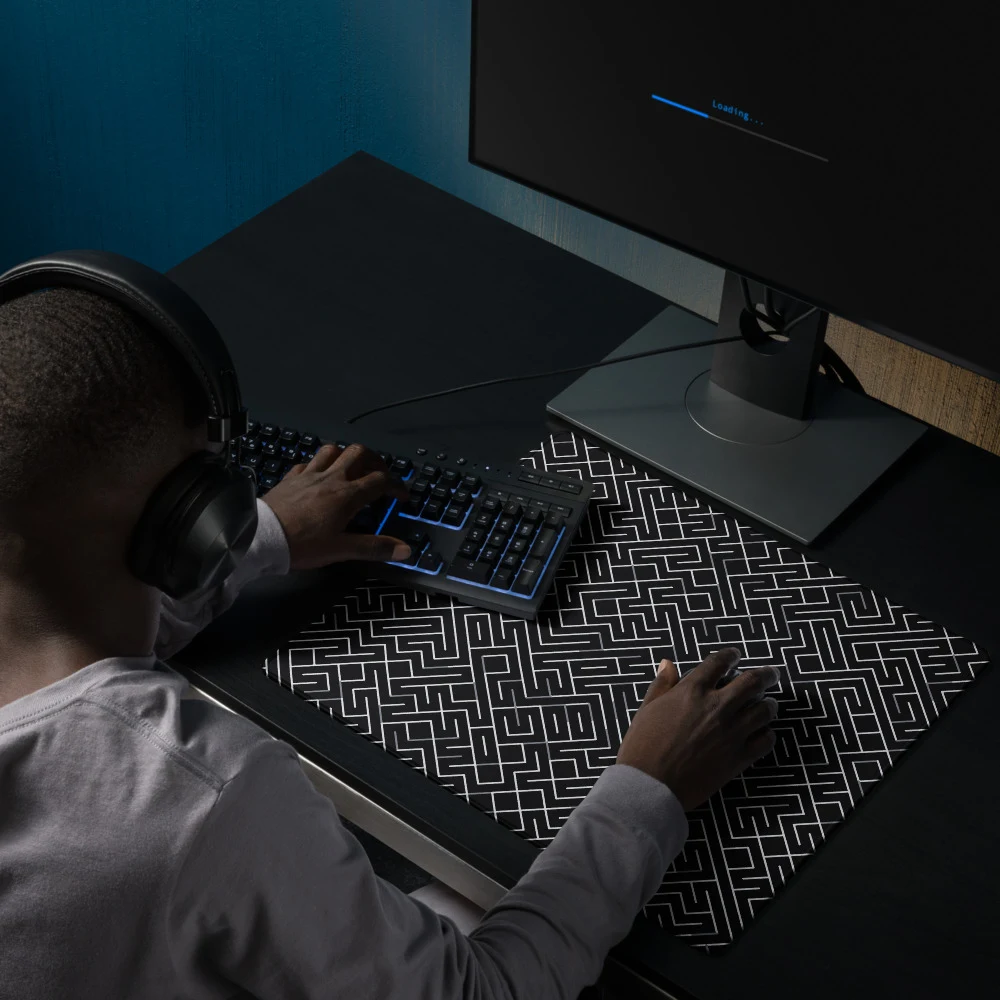 Alfombrilla gaming premium, diseño Laberinto en 46 × 41 cm: ambiente