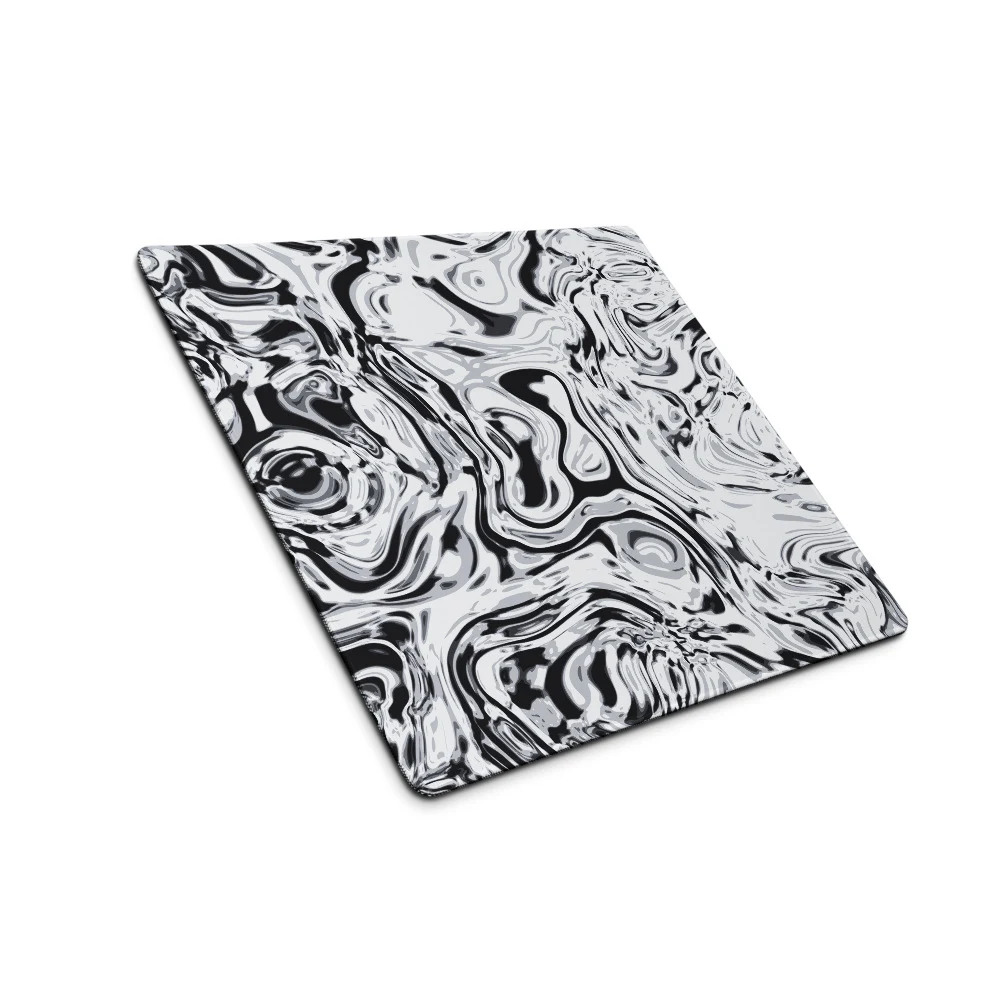 Alfombrilla gaming premium, diseño Metal líquido en 46 × 41 cm: plana