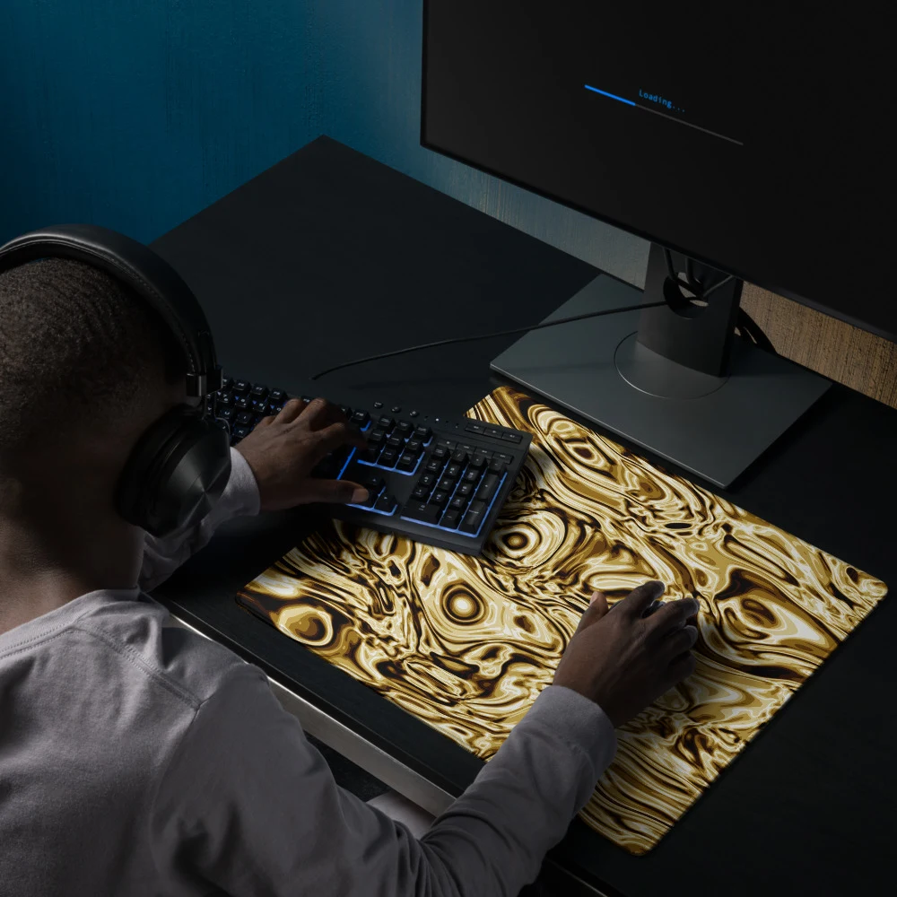 Alfombrilla gaming premium, diseño Oro en 46 × 41 cm: ambiente