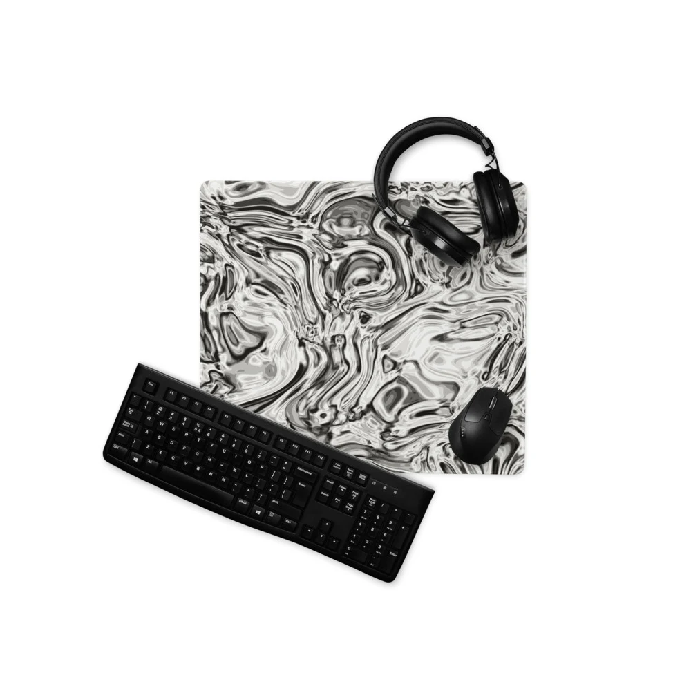 Alfombrilla gaming premium, diseño Oro blanco en 46 × 41 cm: ambiente