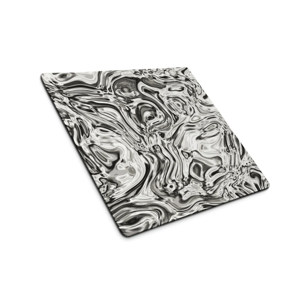 Alfombrilla gaming premium, diseño Oro blanco en 46 × 41 cm: plana