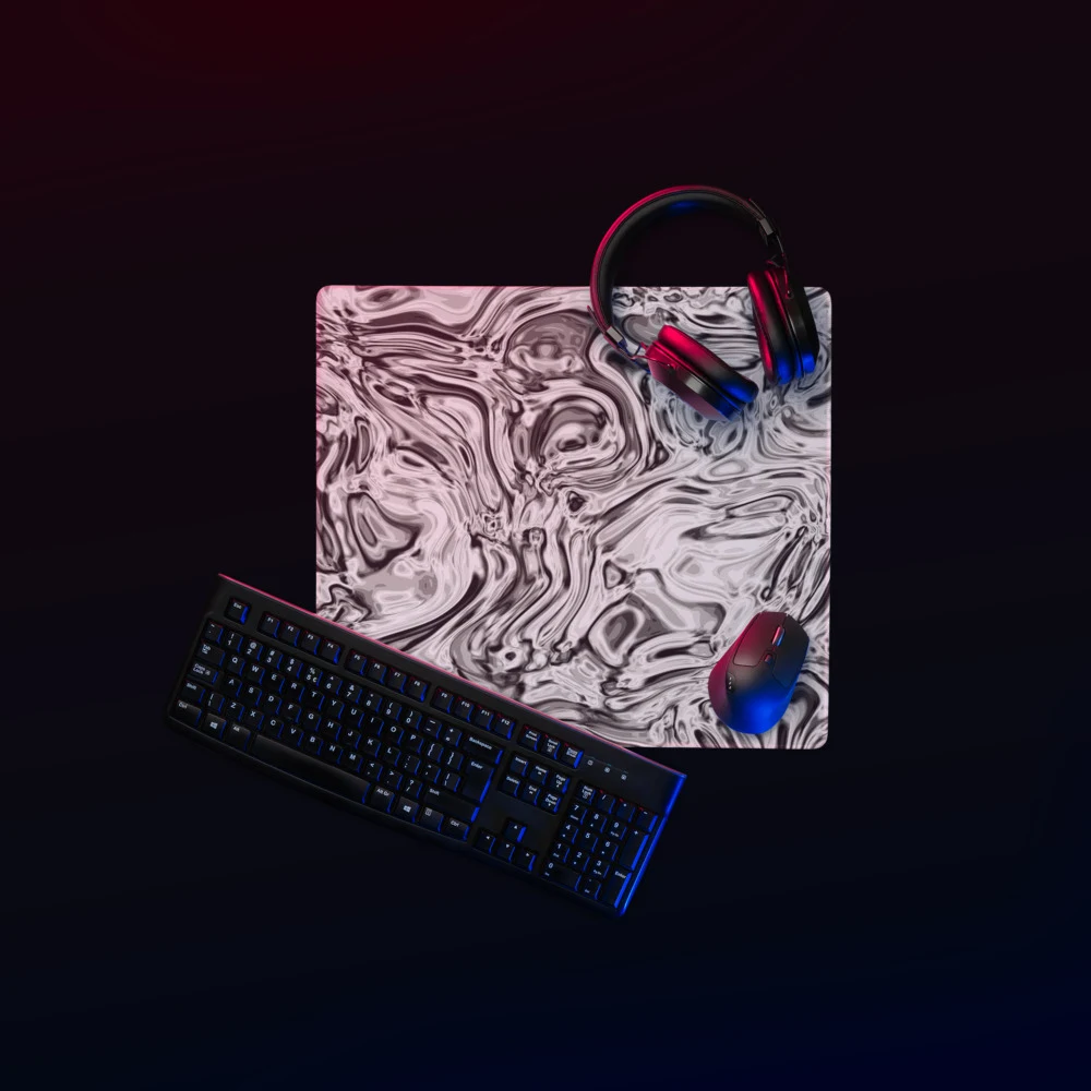 Alfombrilla gaming premium, diseño Oro blanco en 46 × 41 cm: ambiente