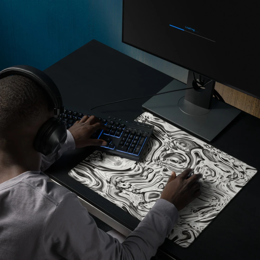 Alfombrilla gaming premium, diseño Oro blanco en 46 × 41 cm: ambiente