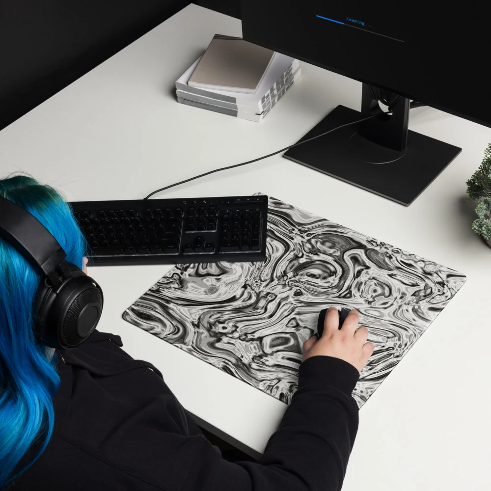 Alfombrilla gaming premium, diseño Oro blanco en 46 × 41 cm: ambiente