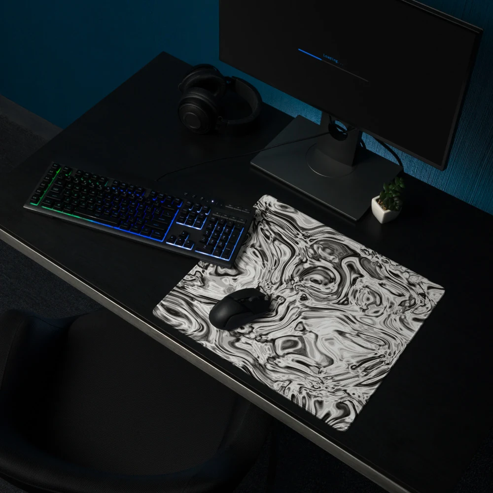Alfombrilla gaming premium, diseño Oro blanco en 46 × 41 cm: ambiente