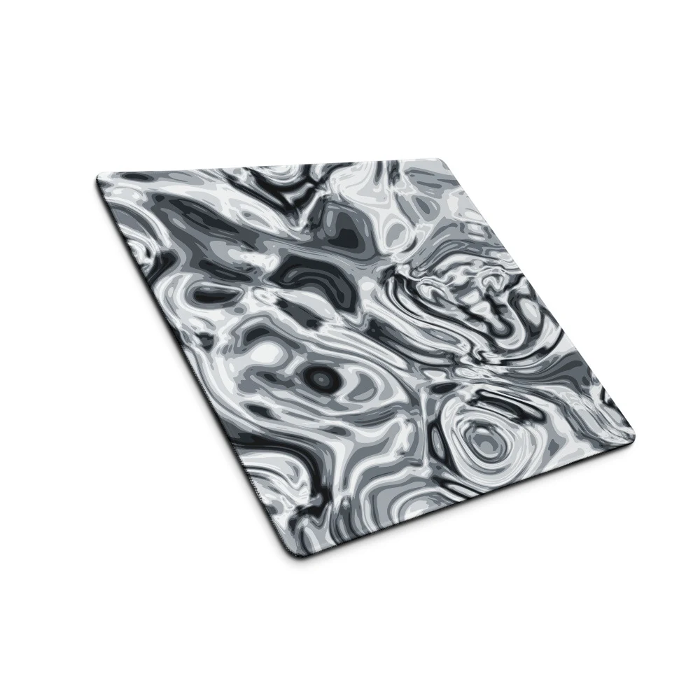 Alfombrilla gaming premium, diseño Plata en 46 × 41 cm: plana