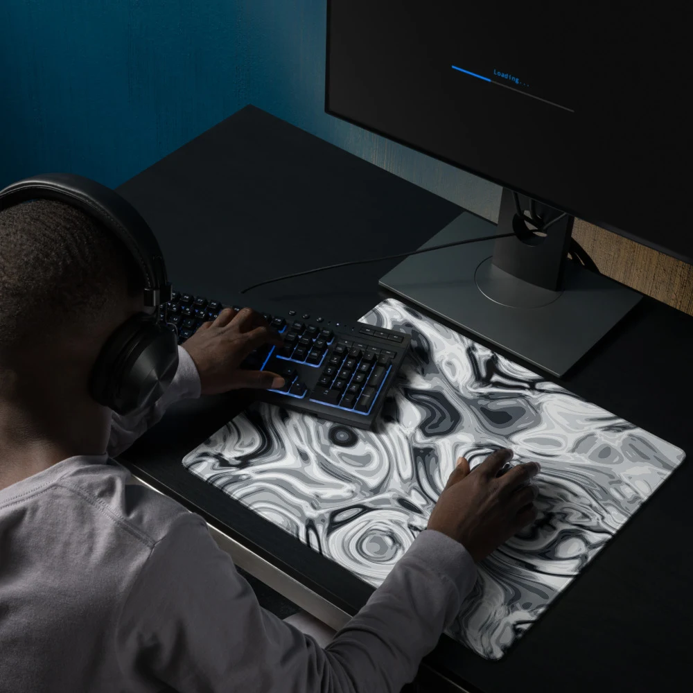 Alfombrilla gaming premium, diseño Plata en 46 × 41 cm: ambiente