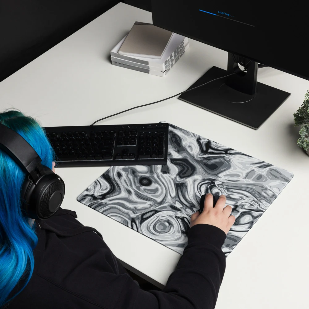 Alfombrilla gaming premium, diseño Plata en 46 × 41 cm: ambiente