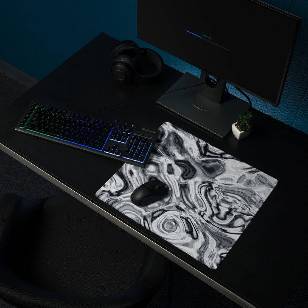 Alfombrilla gaming premium, diseño Plata en 46 × 41 cm: ambiente