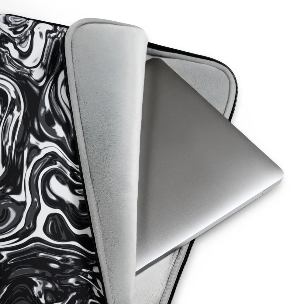 Funda de portátil premium, diseño Metal líquido oscuro en 13": detalle