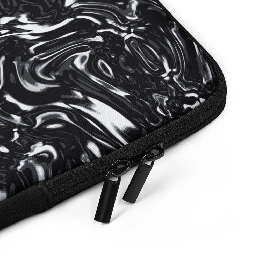 Funda de portátil premium, diseño Metal líquido oscuro en 13": detalle