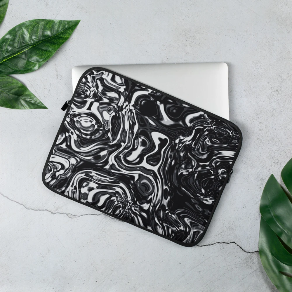 Funda de portátil premium, diseño Metal líquido oscuro en 13": ambiente