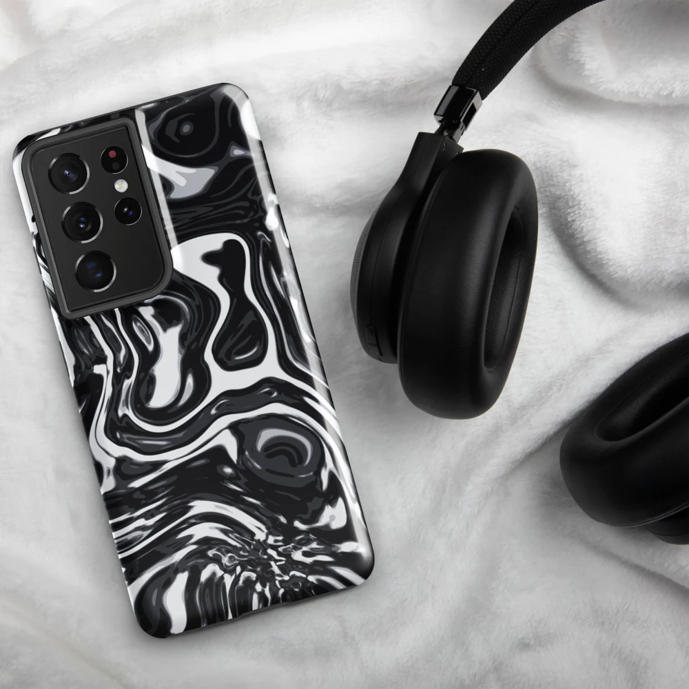 Funda reforzada premium para Samsung, diseño Metal líquido oscuro en Galaxy S26 Ultra: ambiente