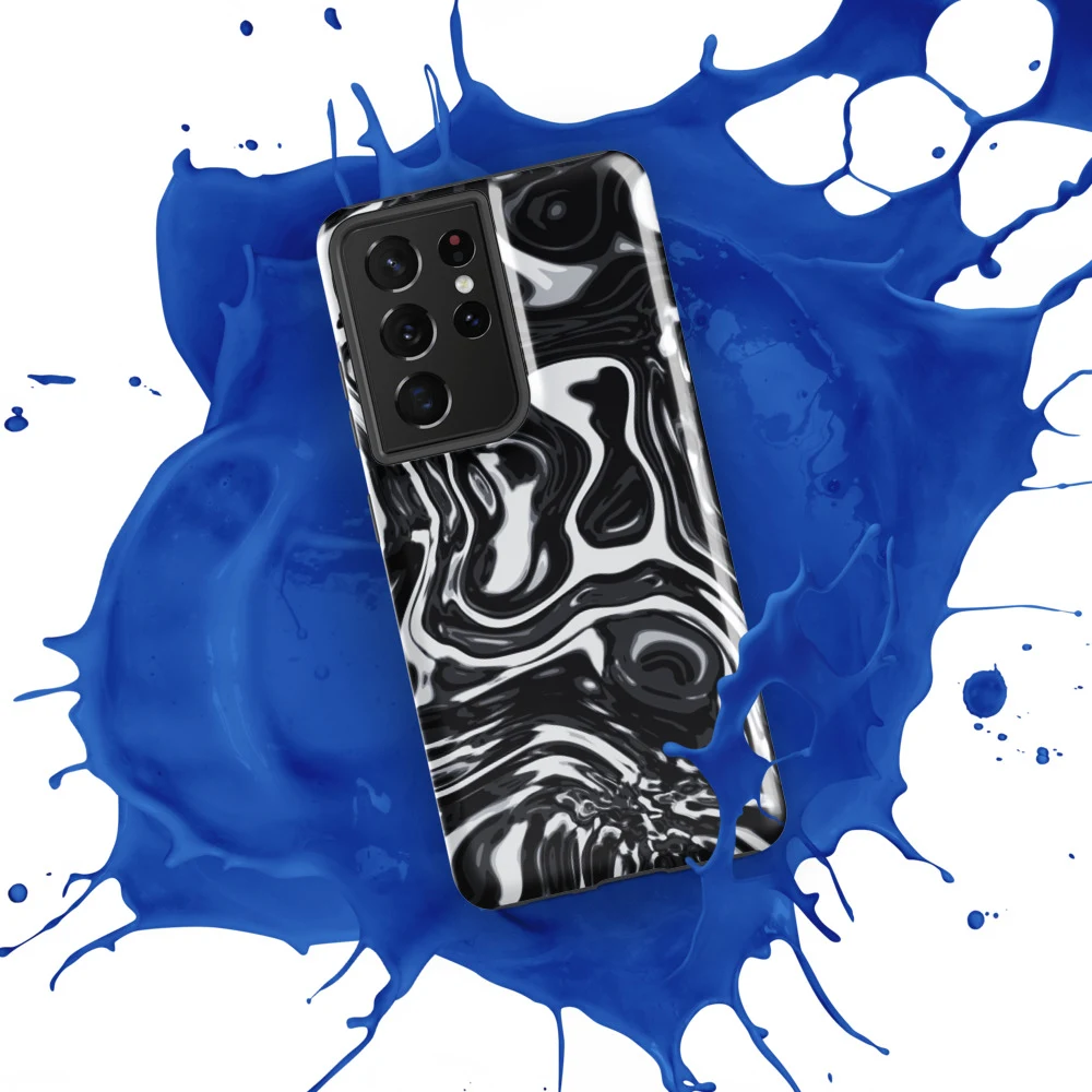 Funda reforzada premium para Samsung, diseño Metal líquido oscuro en Galaxy S26 Ultra: ambiente