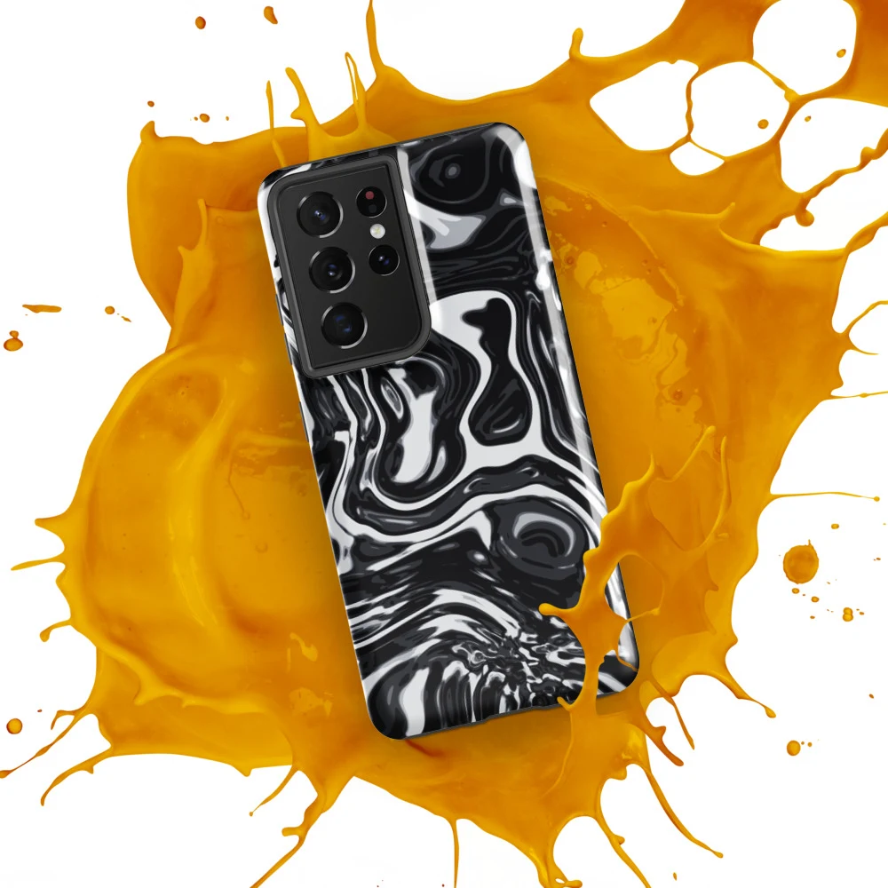 Funda reforzada premium para Samsung, diseño Metal líquido oscuro en Galaxy S26 Ultra: ambiente