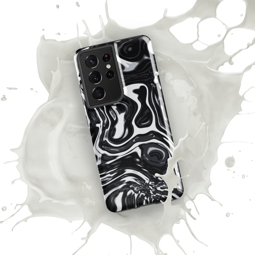 Funda reforzada premium para Samsung, diseño Metal líquido oscuro en Galaxy S26 Ultra: ambiente