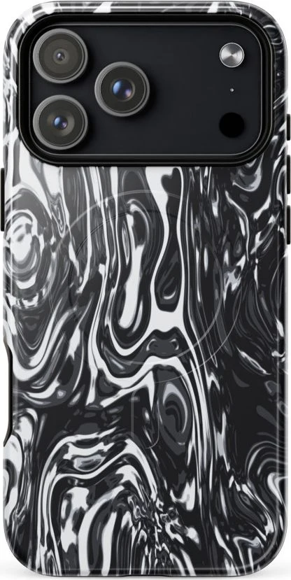 Metal líquido oscuro en fundas magsafe para iphone